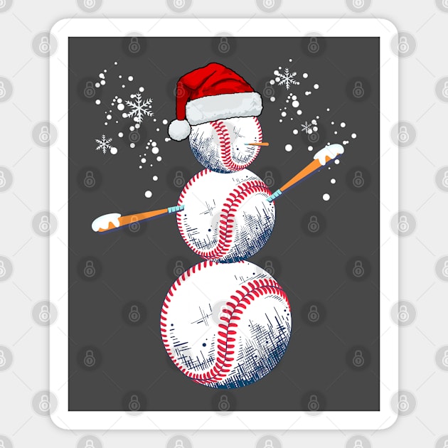 Christmas baseball Magnet by M.Y